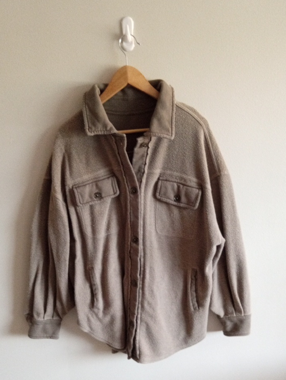 Free People Ruby Shirt Jacket Sage Green Size Small Distressed